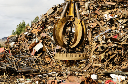 Electromagnet in scrapyard